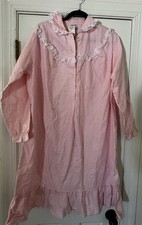 Carole VTG Nightgown USA Granny Cottage Thick Cotton pink Stripe Flannel NWT Lg