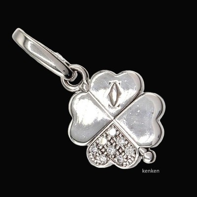 Cartier Halskette TOP Anhänger ECHT Choker Kenkenjp K18 WG Kleeblatt Weißgold