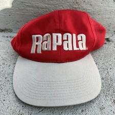 Vintage Rapala Signaturer Snapback Mesh Cap/Hat OSFA Red/Grey Pre-Owned