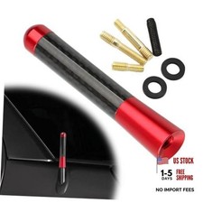 Car Short Antenna Aluminum Alloy Radio Antenna Signal Receiver 3.14 Inch Red