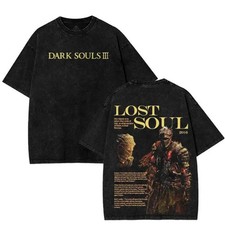 Dark Souls 3 Lost Soul Washed Heavyweight Tshirt Menswear Top Clothes Fabric Col
