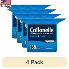 Flushable Wet Wipes 4 Pack Resealable 168 Adult Wipes Septic Safe Gentle Clean