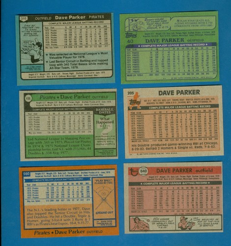 1978 - 1983 TOPPS DAVE PARKER PIRATI DI PITTSBURGH - Foto 2 di 2
