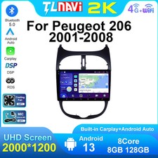 For Peugeot 206 2001-2006 Gps Sat Nav Car Radio Multimedia Stereo Head Unit Carplay