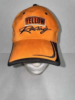 Yellow Trucking Racing Orange Strapback Baseball Hat Cap Embroidered Graphic