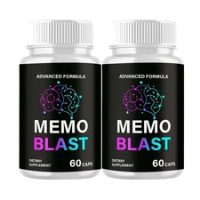 2-Pack Memo Blast Capsules – MemoBlast Natural Memory Focus Support-120 Capsules