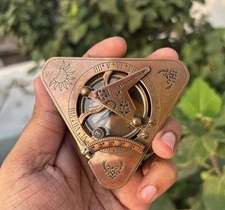 Brass Sundial Compass with Personalized   Antique Brass Marine Instrument