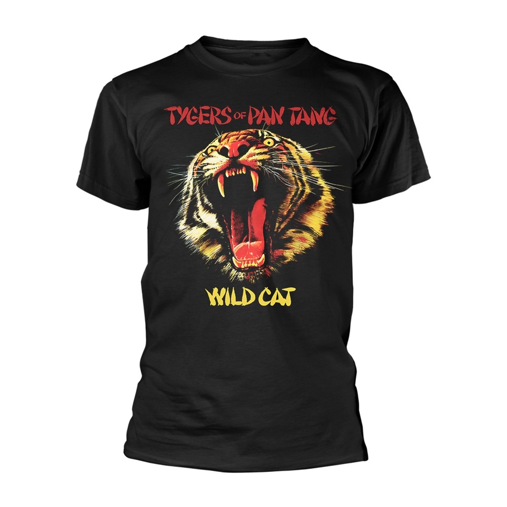 ЧЕРНАЯ футболка TYGERS OF PAN TANG - WILD CAT среднего размера