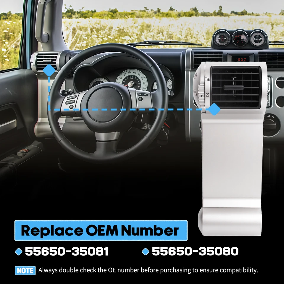 Panel de registro de ventilación de aire del tablero lado del conductor para Toyota FJ Cruiser 07-14 55650-3508 Foto 2 de 4