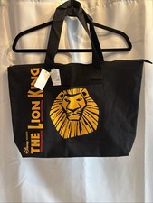 New Disney The Lion King Tote Bag Black Zip Broadway Musical Simba