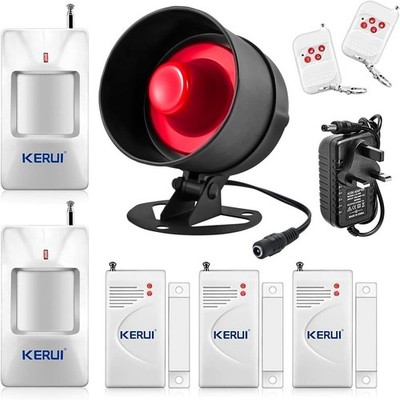 Kerui 115db kabelloses Heimsicherheitssystem zum Selbermachen, Innenhorn Alarm Kit B, rot 