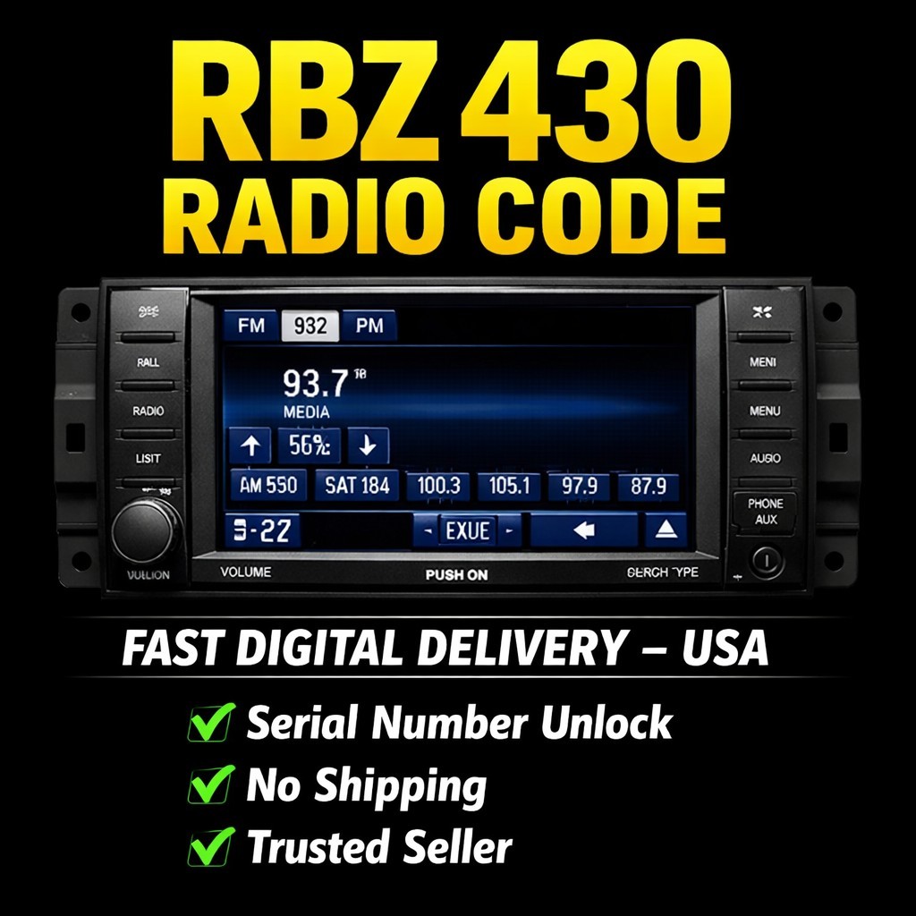 ✓ Chrysler Dodge Jeep Ram RBZ 430 Radio Code Anti Theft Pin