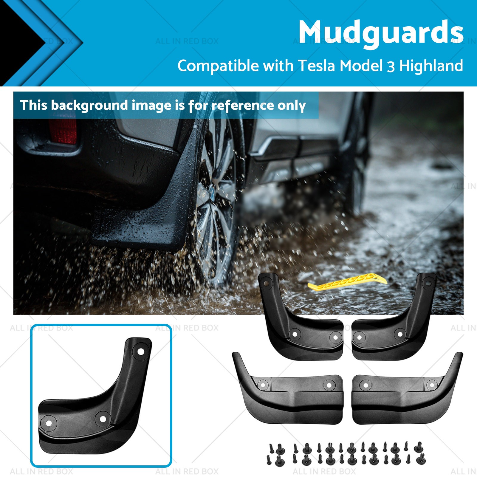 Mudguards Mud Flaps Splash Guards Suitable for Tesla Model 3 Highland 2023-2025