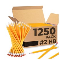 Rosmonde Pencils Bulk, 1250 Pack, Yellow Pencils for Kids, Pre Sharpened 2 H...