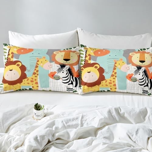 Kids Cute Wild Animals Bedding Set for Girls Boys Children Twin Multi 09 - Picture 6 of 7