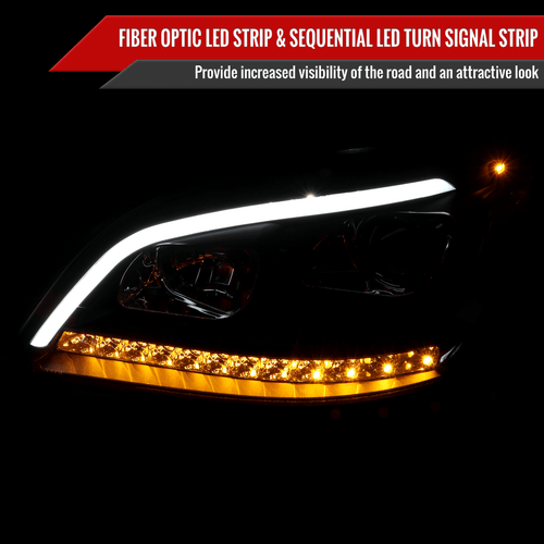 Fit 2009-2011 Benz W164 ML-Class Slick Black Projector Headlights LED Sequential - Picture 4 of 10