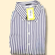 Paul Smith Shirt 100 Cotton 289 Men White Purple Size L Striped Button Cuff