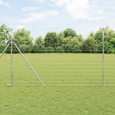 Field Fence Silver Galvanised Steel 25 x 1.5 m Weatherproof Garden Perimeter Now