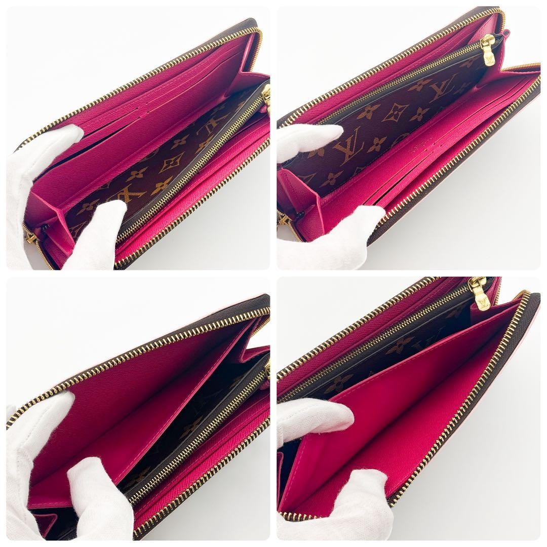 LOUIS VUITTON Monogram Clemence Wallet Flower Charm Pink Long Wallet M64201 Auth thumbnail 5