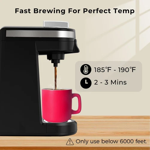 Single Serve Coffee Maker for K Capsule, One Cup Coffee Machine, Black - Picture 3 of 8
