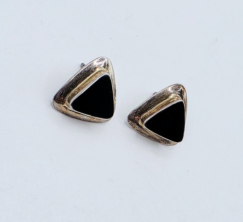 Schmuck gemarkt Cid (Clyde Duneier) Sterling 925 Silber Onyx Ohrstecker Ohrringe - Bild 3 von 6