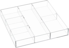 Acrylic Makeup Drawer Organizer with 6 Sections for Office and Bedroom, 11.8" x
