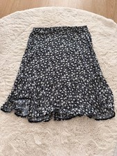 Chaps Damen Rock in Blau mit Blumen Gr. M