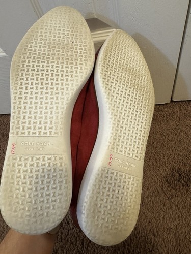 Cole Haan Grand Ambition Red Suede Shoes Loafer Slip-On Flat Leather Size 9 B - 第 7/9 張圖片