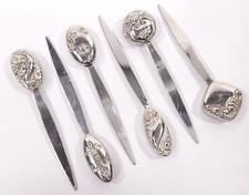 Set Of 6 Vintage Mid Century .925 Sterling Silver Cocktail Picks 21.2g (I-19939)