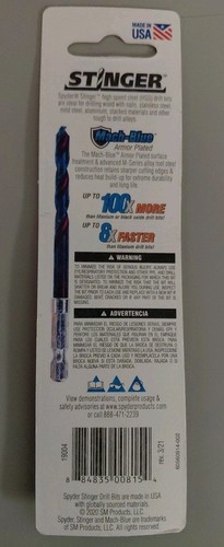 Lot Of 10 Spyder Stinger (19004) 1/8" Bits 1/4" Impact Hex - Picture 4 of 4