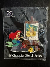 Tokyo Disney Resort 25 Years Character Sketch Pin Ariel Triton Dangle 2 Pins