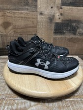 Under Armour Mens Black Yard Baseball Lace-Up Low Turf Shoes Size 7