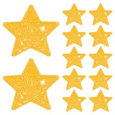 12 St&uuml;ck 6x6cm Glitzerstern Aufn&auml;her f&uuml;r DIY Gelb