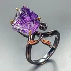 Jewelry ring 12 ct Natural Amethyst Ring 925 Sterling Silver Size 8.75 /R468045