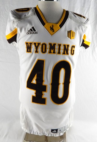 2018 Wyoming Cowboys #40 Game Used White Jersey L 469