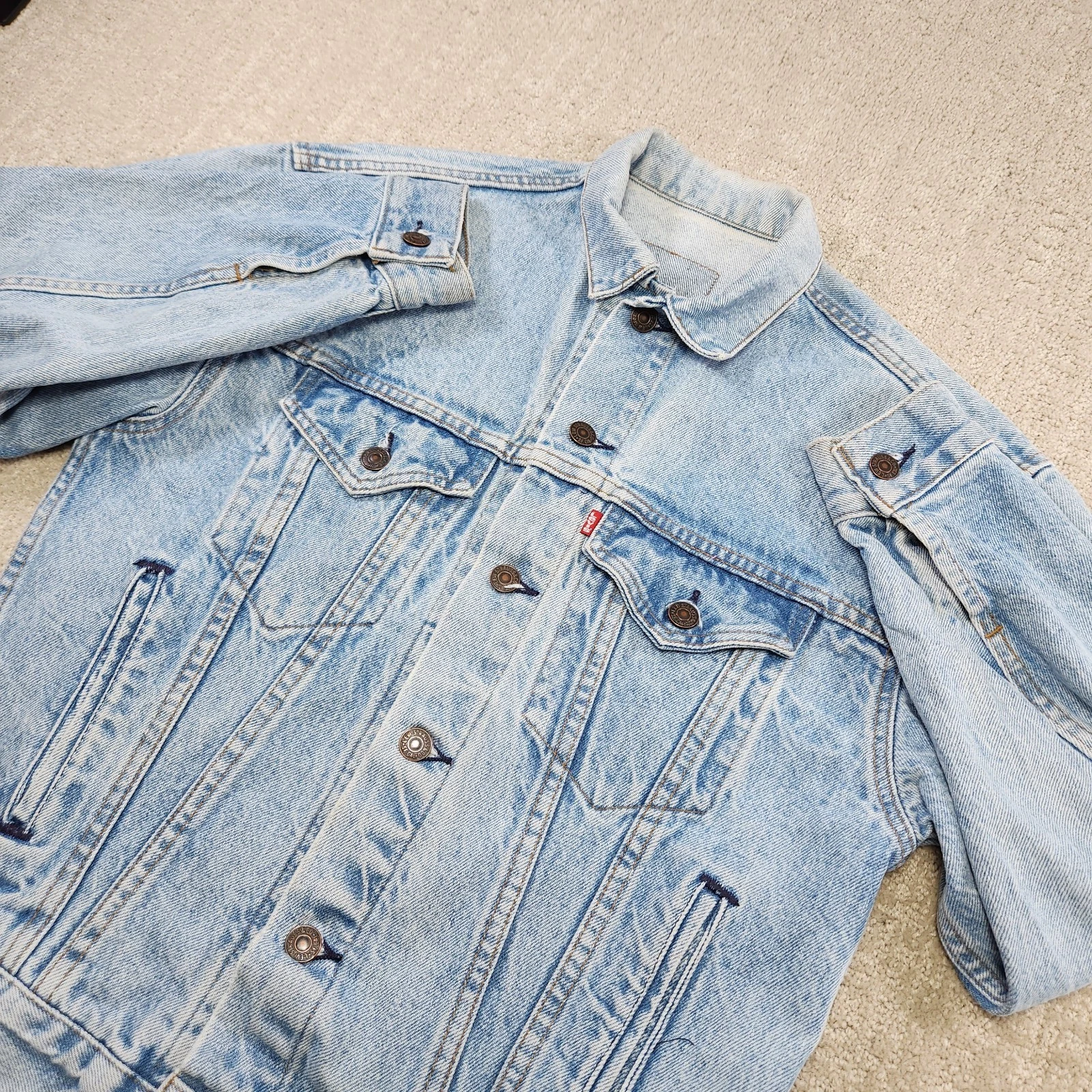 Vintage Levis Denim Jacket Men *Small *READ Light Wash 80s 90s Trucker USA Made