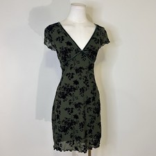 Burnout Velvet Mini Dress NWT Velvet Trim Whimsigoth Fairycore 34-39 Inch Bust