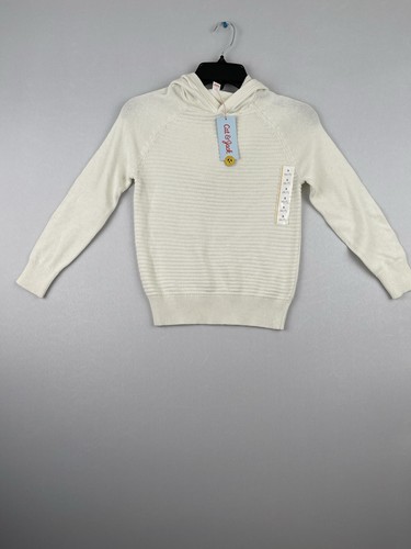 Cat & Jack Girls Cream Cable Pullover Hooded Sweater Size SMALL (6/7)