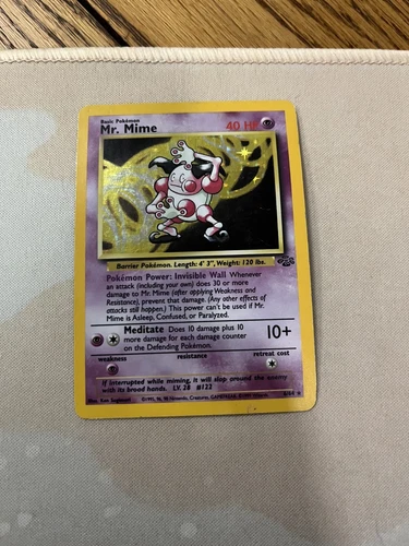 Mr Mime Pokemon Card WOTC Holo 6/64 Jungle Set Rare Vintage 1999