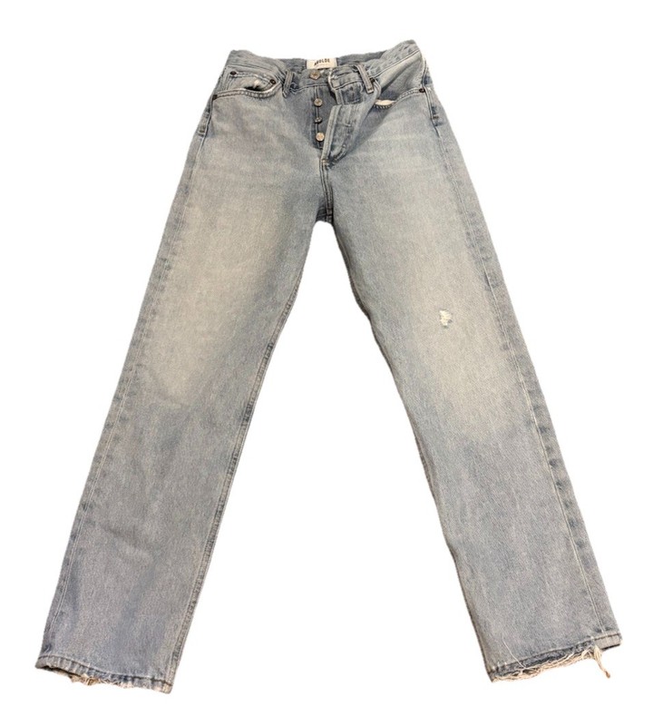 Agolde 90's High Rise Straight Leg Jeans Style A069F- 1141 Size 23 Light Wash