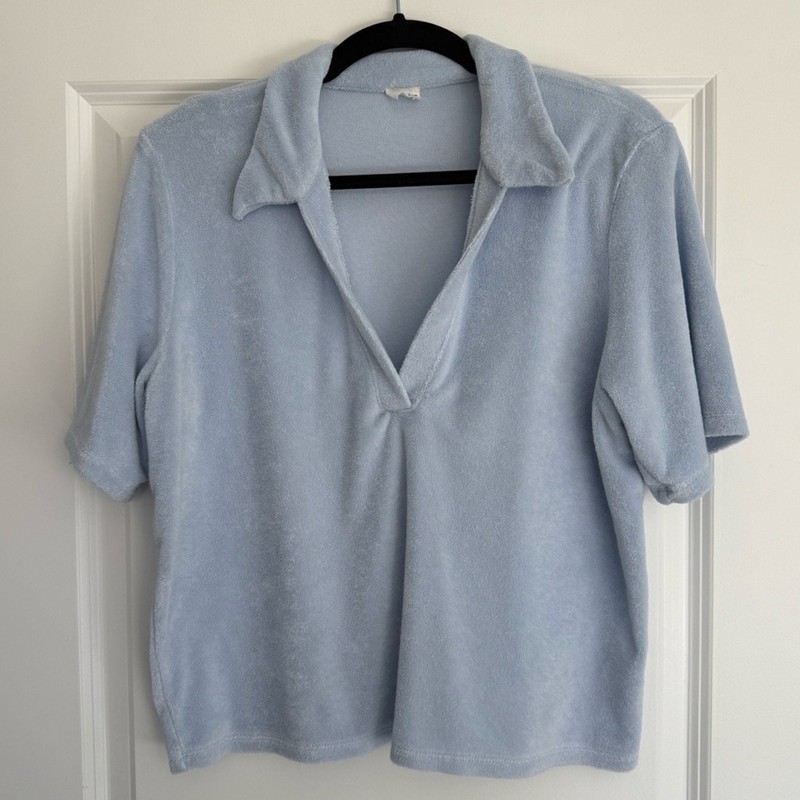 Aritzia Wilfred Free Popsicle T-shirt in Light Blue Terry Cloth size Medium