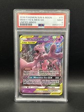 Mewtwo & Mew Gx Pokemon Sun & Moon Unified Minds 71/236 PSA 9