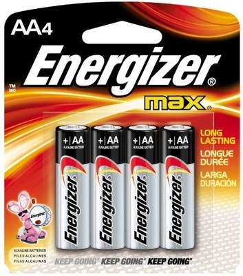 Energizer AA4 energizer max +power seal alkaline batteries (4 Pack)