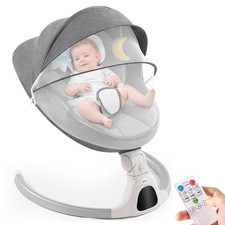 Portable Electric Baby Swing - 5 Speeds, 3 Positions, Timing Function Gray 