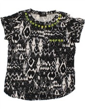 GUESS Womens Abstract Pattern Tunic Dress UK 14 Medium Black Viscose BT10