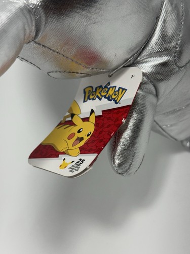 Pokemon 25th Anniversary Edition Plush, Celebration Silver Pikachu 8" NWT New - Picture 9 of 9