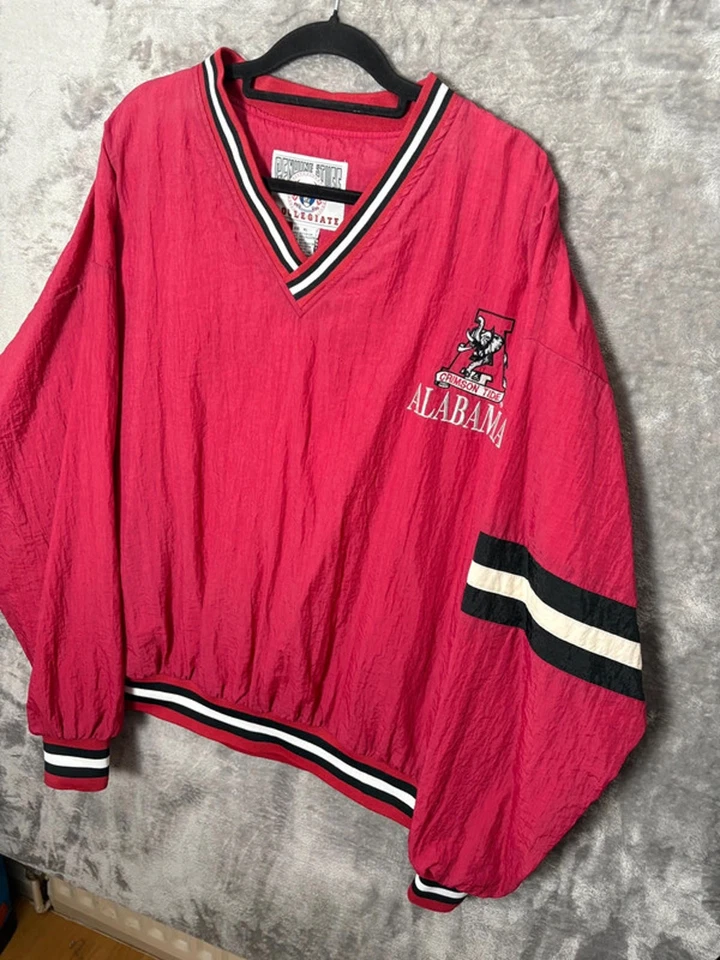 Vintage Alabama Crimson Tide Nylon Pullover Windbreaker XL 90s Genuine Stuff - Image 2 of 4
