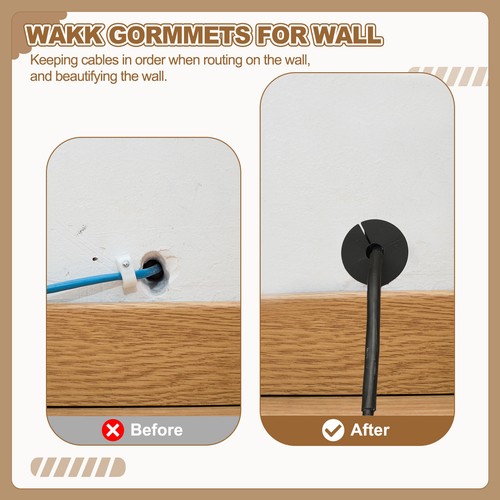 6 Pcs 3/4" Wall Grommet Cable Routing Kit for 0.3" (7.5mm) Hole White - Photo 5/7