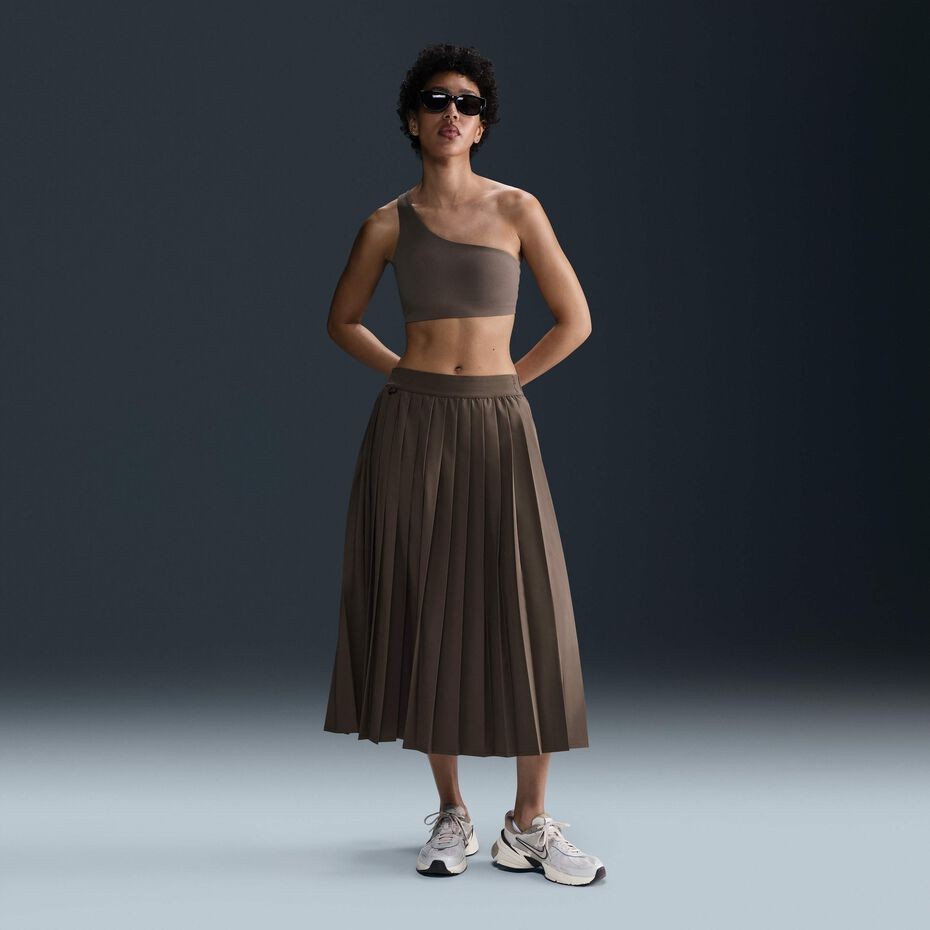 Nike 24.7 PerfectStretch Brown Dri Fit Pleated Skirt HQ8153-004
