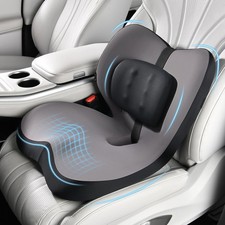 FLORICH 2 in1 Truck Seat Cushion and Lumbar Support Pillow Memory Foam Car Se...